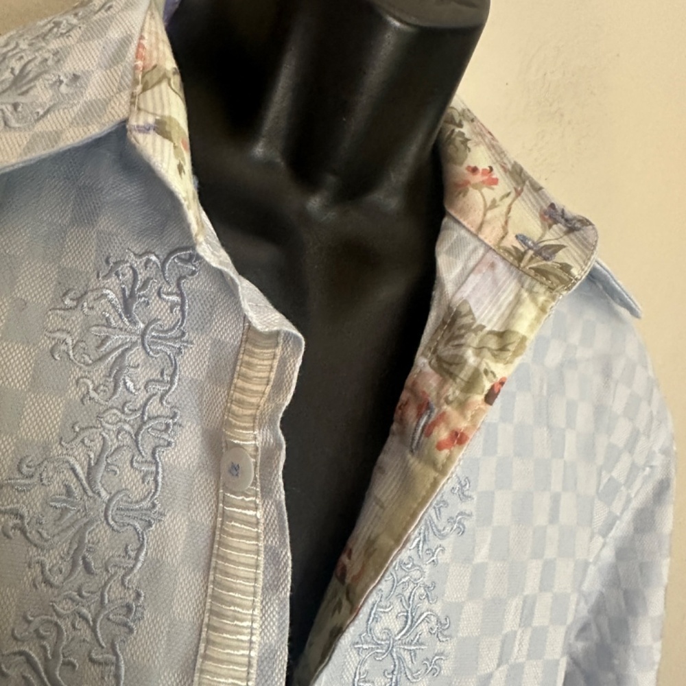 English Laundry Embroidered Contrast Long Sleeve Shirt Medium Gently worn - Picture 2 of 8